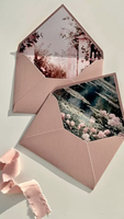 Enveloppes personnalisées imprimées avec doublure, motif floral de luxe, logo en feuille d'or, pour invitation de mariage ou carte-cadeau