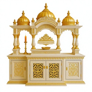 Templo de madera Dwarkadhish de primera calidad para decoración del hogar, mandir hindú tradicional para Pooja en madera de teca maciza, mandir grande de gran tamaño con tallados elaborados. - Product Image 5
