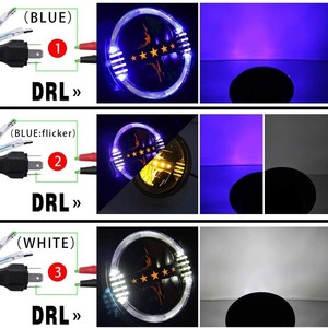 Jeep Wrangler 7 Inch Round <b>LED</b> Headlights 15000 Lm 6000K With <b>Stars</b> For Retrofit Upgrade - Product Image 4