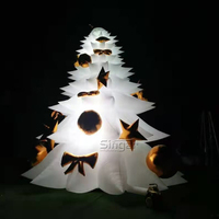 8m de haut LED éclairé extérieur grand arbre de Noël gonflable blanc décoré pour le décor de festival de centre commercial