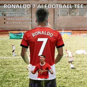 Maillot de football Ronaldo 7 AI 2026 imprimé par transfert thermique motif léopard 100 % coton respirant pour femme printemps quotidien - Product Image 2