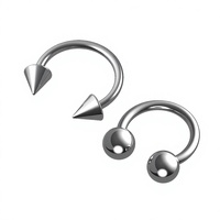 Piercing de lèvre style gothique minimaliste en acier inoxydable, anneau de lèvre en U, barre fer à cheval, clip de lèvre, anneau C conique, bijoux transfrontaliers