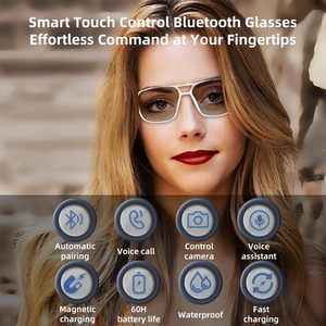 GS10 Smart Glasses IP67 Waterproof pour App Control Charging Magnetic <span class=keywords><strong>Voice</strong></span> Call <span class=keywords><strong>Blue</strong></span> Light Filtering Lenses Open-Ear Sound - Product Image 2