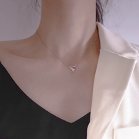 Collier Avion en Papier FY-0543 pour Femme en Argent Sterling S925, Design Niche Frais et Inspiré de la Forêt, Luxe Léger