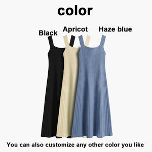 Suéteres informales personalizados Vestidos largos sin mangas Chalecos de punto estampados de color sólido Vestido de mujer - Product Image 2
