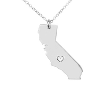 Collier Acier Inoxydable Bijouterie État Californie Charme État Carte Collier Coeur Colliers Bijoux
