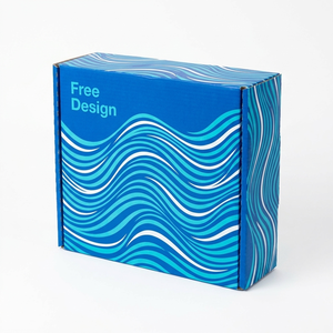Caja de Cartón Corrugado para Envíos de Ropa con Logotipo Personalizado de Diseño Libre <span class=keywords><strong>Azul</strong></span> Premium - Product Image 1