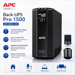 <span class=keywords><strong>APC</strong></span> <span class=keywords><strong>Back</strong></span> <span class=keywords><strong>UPS</strong></span> Pro BR1500G CN 1500VA 865W Conçu pour les joueurs passionnés et les créateurs de contenu avec un GPU PC puissant - Product Image 6