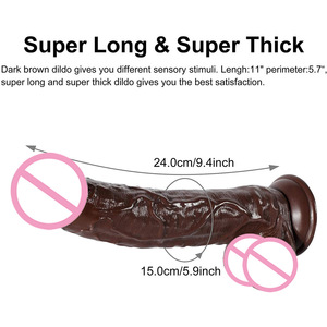 Großhandel Big Super Long Super Thick 26CM Großer Saugnapf <span class=keywords><strong>Penis</strong></span> Weibliche Masturbation 11 Zoll Brown <span class=keywords><strong>Dildo</strong></span> Sexspielzeug für Frauen - Product Image 2