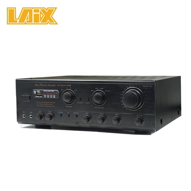 Karaoke Amplifier Hifi Professional RAW 7 Ch Real Surround Sound Amplifier with USB/BT/FM Blue--tooth Home Hifi Power Amplifier
