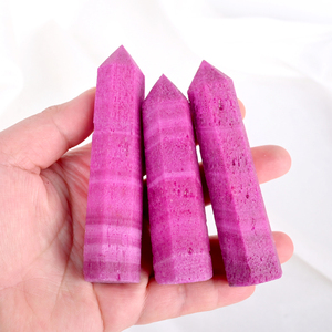 หินบำบัดคุณภาพสูงขายส่ง รูปทรงหกเหลี่ยม คริสตัลรูบี้เรืองแสง UV สำหรับตกแต่ง - Product Image 6
