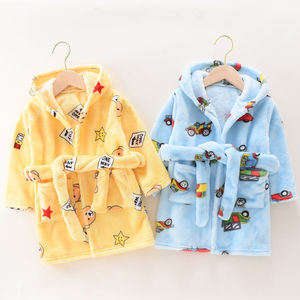 Nouvelle robe <span class=keywords><strong>de</strong></span> chambre en polaire douce à capuche pour enfants, motif <span class=keywords><strong>de</strong></span> dessin animé mignon, respirante, pour bébés garçons et filles, pyjama décontracté et chaud, <span class=keywords><strong>chemise</strong></span> <span class=keywords><strong>de</strong></span> <span class=keywords><strong>nuit</strong></span> - Product Image 2
