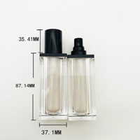 Flacon en plastique de 30g pour cosmétiques, avec tête de pompe à émulsion et essence, anneau central et verrou de pression, formes carrée, hexagonale et ronde, pour fabricants d'emballages cosmétiques