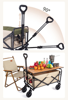 Chariot de plage pliable à 4 roues pour enfants, chariot de camping pliable, chariot utilitaire de jardin extérieur