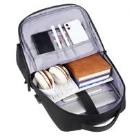 Sac à dos d'affaires multifonctionnel personnalisé avec logo, pour ordinateur portable, unisexe, doublure en polyester, imperméable, sac à dos pour étudiants