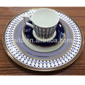 Bone China Plates Blue Customized Designs Cups