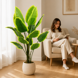 Pianta Artificiale di Uccello del <span class=keywords><strong>Paradiso</strong></span> in Vaso, Realistica al Tatto, con Foglie a Paletto, Senza Manutenzione, per Decorazioni Verdi da Interni ed Esterni - Product Image 5