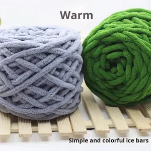 Filato di Ciniglia Grosso e Voluminoso per Lavori a Maglia a Mano, Filato Soffice per Bambini in Lana, Filato Effetto Velluto per Coperte, Colori <span class=keywords><strong>Misti</strong></span> all'Ingrosso - Product Image 4
