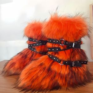 Nouvelles Bottes <span class=keywords><strong>de</strong></span> <span class=keywords><strong>Neige</strong></span> Hiver 2026 pour <span class=keywords><strong>Femme</strong></span> en Fausse Fourrure Peluche, à Sangles Croisées, Amincissantes, Chaudes, Polyvalentes, Anti-Poils <span class=keywords><strong>de</strong></span> Raton Laveur, Basses, en Plastique - Product Image 4