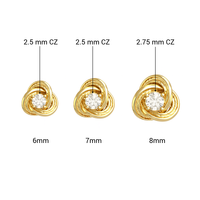 Boucles d'oreilles clous tendance style espagnol faites à la main avec zircon cubique, bijoux fins en or massif pour femme