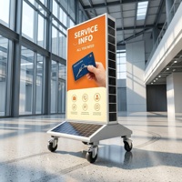 Boîte lumineuse publicitaire LED solaire d'extérieur, rectangulaire, à suspendre sur poteau, sans coût d'électricité, allumage automatique au crépuscule, certifiée CE