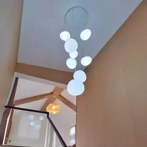 Lustres ovales de style <span class=keywords><strong>Foscarini</strong></span> italien, luminaires suspendus LED en forme de galets pour villa à double hauteur, plafond haut - Product Image 6