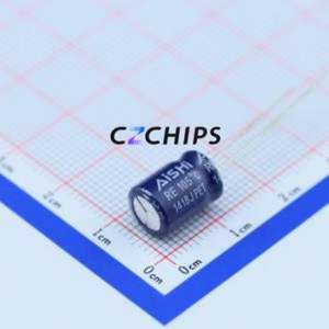 Condensateur électrolytique en aluminium à montage traversant ERE1AM471F11OT, composant à montage traversant (THT), D8xL11mm 470uF 20% 10V 3.5mm - Product Image 1
