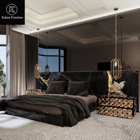 Moderner Luxus-Couchtisch aus Maserholz mit Goldmessing-Einlage, Rundes Beistelltisch-Set für Hochwertige Wohnzimmer- und Villenmöbel