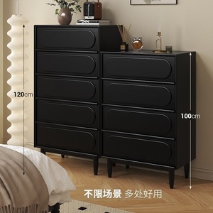 Solid Wood <b>Chest</b> Of Drawers 5 Drawer <b>Storage</b> Cabinet Living Room Furniture French Retro Style Rubberwood Sideboard - Product Image 4