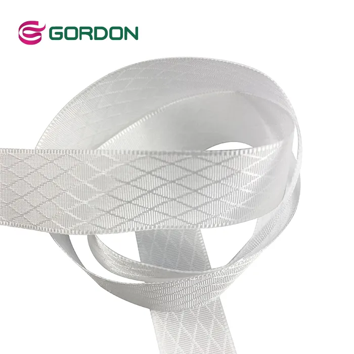 Gordon Linten Ruban Wit Ruitvormig Speciaal Geweven Lint Voor Bruiloft Giftbox Wrapping Custom Lint
