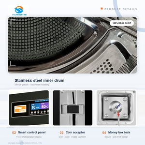 Asciugatrice a gettoni e a scheda da 25 kg con riscaldamento a gas, per lavanderie self-service, con tamburo stampato e albero di supporto - Product Image 2