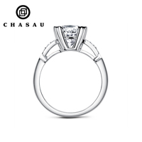 Conception de bague en zircone cubique S925 9.5mm 3CT CZ pierres 5A bague en zircone cubique bague de fiançailles de mariage personnalisée