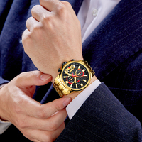 Mini montre à Focus 0352g pour hommes, chronographe de luxe japonais, étanche, poignet de sport