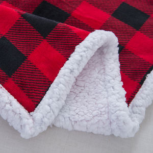 Couverture <span class=keywords><strong>Sherpa</strong></span> en molleton à carreaux pour canapé lit, flanelle de noël, <span class=keywords><strong>Plaid</strong></span> rouge et noir, <span class=keywords><strong>Plaid</strong></span> décoratif - Product Image 4