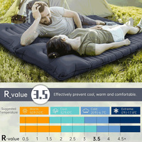 Matelas Gonflable avec Pompe à Pied Intégrée, Lit Gonflable Portable pour Camping en Extérieur, Coussin Gonflable pour Camping et Utilisation en Voiture