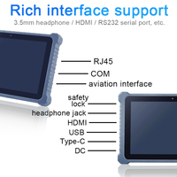 Tablet CPU I3/i5/i7, Pc Tablet kasar industri 10 "Win 10 8GB + 256GB NFC Tablet pemindai sidik jari kasar
