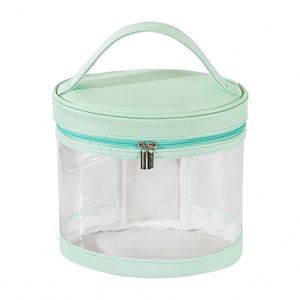 In Stock Low Moq <b>Makeup</b> Handle Travel Pvc and Pu Transparent Toiletry Bag With Custom Logo - Product Image 2