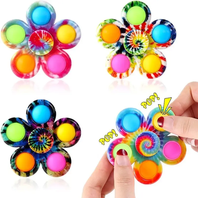 Colorful Beautiful Popper Finger Fidget Spinner Metal Toys Ring Relieve Stress Toys Kids Flying Fidget Spinner