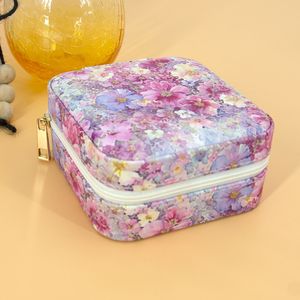 OEM ODM, série de cadeaux pour la fête des mères, mini boîte de rangement pour bijoux avec fermeture éclair, portable, fleur, bague, boucle d'oreille - Product Image 2