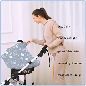 Fundas de asiento de coche color gris arcoíris para bebés, cubiertas para lactancia materna, bufanda para amamantar - Product Image 5