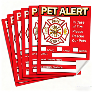 ملصق إنذار آمن للحيوانات الأليفة للإنقاذ من الحرائق ذاتي اللصق مقاوم للماء حفظ ملصقات إنقاذ القط/الكلب لرجال الإطفاء - Product Image 4