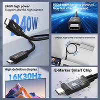 Câble USB 5 Type C 16K/60Hz PD240W 80Gbps Thunderbolt Type-C vers USB C pour iPhone 15 Pro, tablette, Switch, ordinateur portable, MacBook Pro