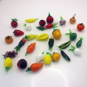 Handmade thu nhỏ Murano phong cách nghệ thuật lampwork <span class=keywords><strong>Glass</strong></span> Craft bức tượng nhỏ thổi <span class=keywords><strong>mini</strong></span> trái cây và rau cho trang trí - Product Image 1