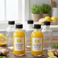 Bouteilles à jus, petits pots vides, bouteilles de shot de gingembre en verre, 4oz 60ml, 2oz, petites bouteilles de shot de gingembre en verre