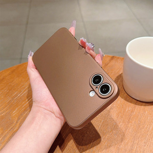 Nuovo colore moda TPU Silicone pelle sensazione di colore <span class=keywords><strong>marrone</strong></span> puro custodia del telefono Anti shock per <span class=keywords><strong>iPhone</strong></span> 16 15 14 13 12 <span class=keywords><strong>11</strong></span> Plus Pro Max - Product Image 4