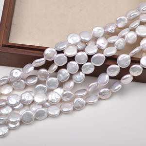 Perle d'eau douce naturelle blanche, forte et légère, de style baroque, presque ronde, 12 mm, pour la création de bijoux faits main - Product Image 2