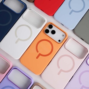 เคสโทรศัพท์ซิลิโคนเหลวแบบแม่เหล็กพร้อมกรอบเลนส์สำหรับ iPhone 11 12 13 14 15 16 17 Pro Max ขายส่ง - Product Image 5