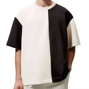 T-shirts personnalisés en gros à manches courtes pour hommes, 100 % coton, respirants, en tissu éponge épais, design uni vierge, haute qualité - Product Image 1