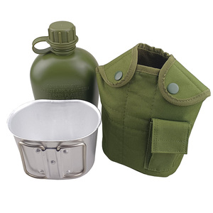 Free sample best-selling manufacturer Three-piece outdoor camping water <b>bottle</b> set with cup and cover for canteen use - Product Image 5
