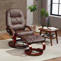 Chaise de bureau inclinable en tissu PU microfibre de loisirs à réglage manuel avec repose-pieds